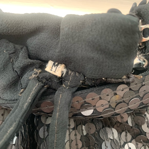 Vintage black long sequin skirt with slit - Picture 2 of 4